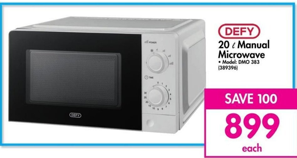 DEFY 20 L Manual Microwave offer at Makro