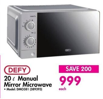 Makro DEFY 20 L Manual Mirror Microwave offer