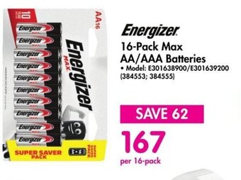 Makro Energizer 16-Pack Max AA/AAA Batteries offer