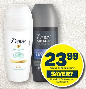 Pick n Pay Dove Roll On Assorted 50ml Each offer