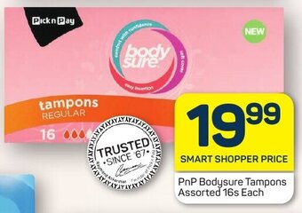 Pick n Pay PnP Bodysure Tampons Assorted 16s Each offer