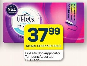 Pick n Pay Lil-Lets Non-Applicator Tampons Assorted 32s Each offer