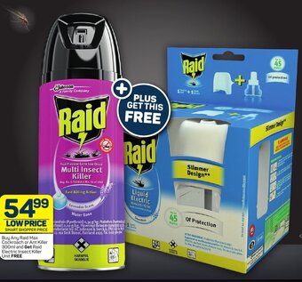 Pick n Pay Buy Any Raid Max Cockroach or Ant Killer 300ml and Get Raid Electric Insect Killer Unit FREE offer