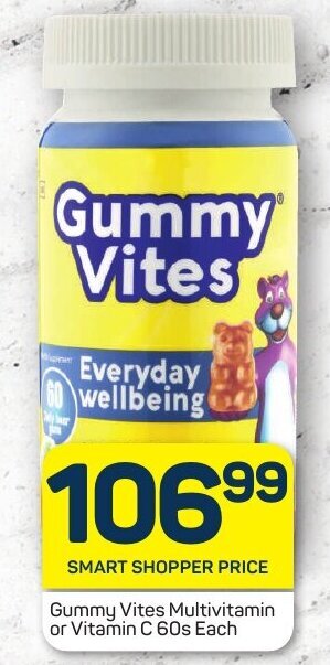 Pick n Pay Gummy Vites Multivitamin or Vitamin C 60s Each offer