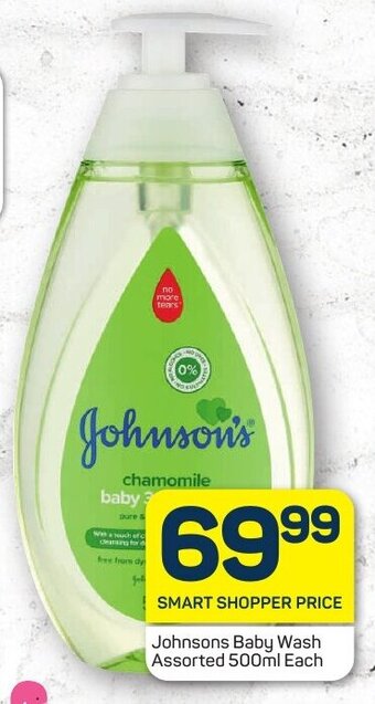 Pick n Pay Johnsons Baby Wash Assorted 500ml Each offer
