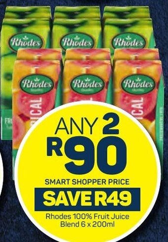 Pick n Pay Rhodes 100% Fruit Juice Blend 6 x 200ml offer