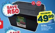 Nu-ware 15l storage container lock lid with wheels