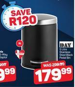 Pick n Pay Day 5l stainless steel black pedal bin offer