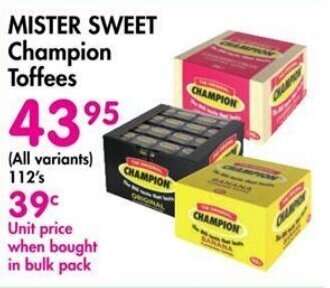 Makro MISTER SWEET Champion Toffees offer