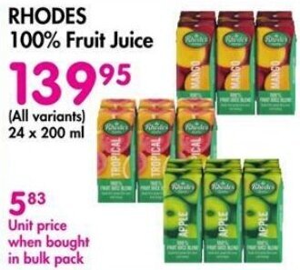 RHODES 100% Fruit Juice