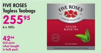 Makro FIVE ROSES Tagless Teabags offer