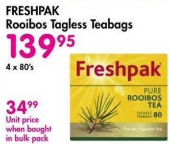Makro FRESHPAK Rooibos Tagless Teabags offer