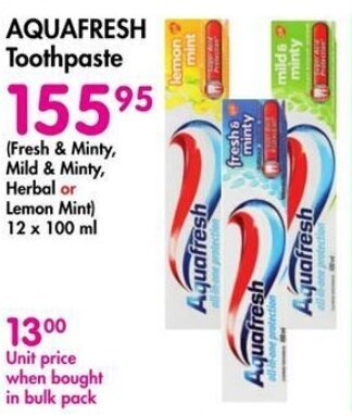 Makro AQUAFRESH Toothpaste offer