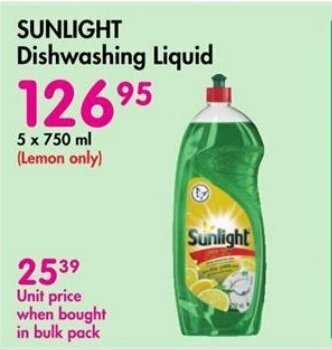 Makro SUNLIGHT Dishwashing Liquid offer