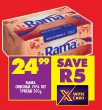 Shoprite RAMA ORIGINAL 70% FAT SPREAD 500g offer