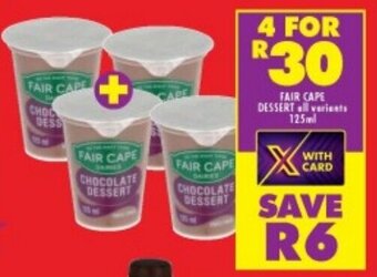 Shoprite FAIR CAPE DESSERT all variants 125ml offer