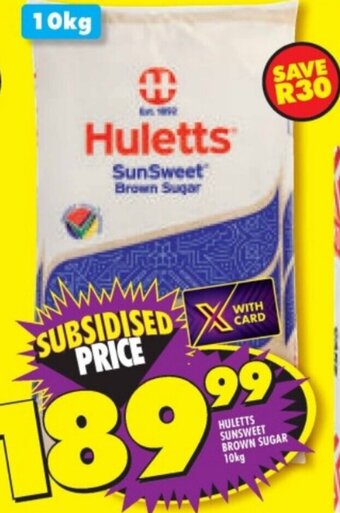 Shoprite HULETTS SUNSWEET BROWN SUGAR 10kg offer