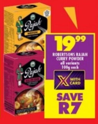 Shoprite ROBERTSONS RAJAH CURRY POWDER all variants 100g each offer