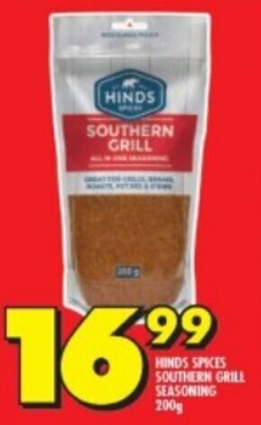 Shoprite HIND'S SPICES SOUTHERN GRILL SEASONING 200g offer
