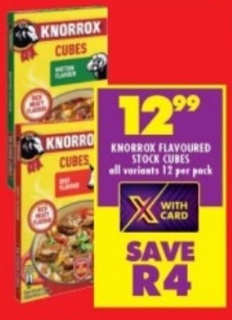 Shoprite KNORROX FLAVOURED STOCK CUBES all variants 12 per pack offer