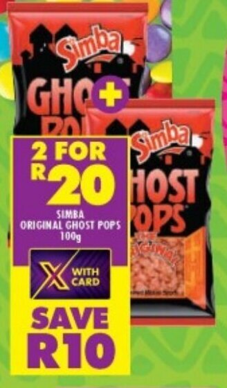 Shoprite SIMBA ORIGINAL GHOST POPS 100g offer