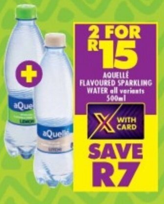 AQUELLE FLAVOURED SPARKLING WATER all variants 500ml