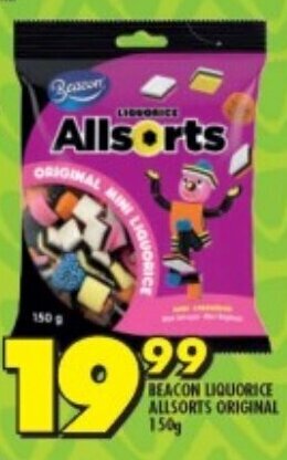Shoprite BEACON LIQUORICE ALLSORTS ORIGINAL 150g offer