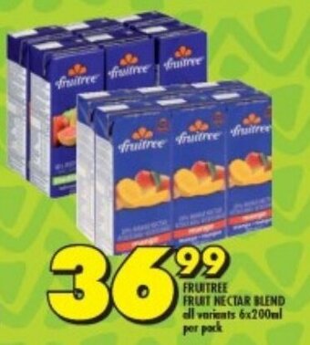 Shoprite FRUITREE FRUIT NECTAR BLEND all variants 6x200ml per pack offer