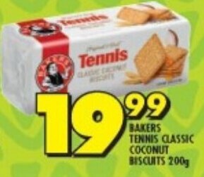 Shoprite BAKERS TENNIS CLASSIC COCONUT BISCUITS 200g offer
