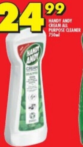 Shoprite HANDY ANDY CREAM ALL PURPOSE CLEANER 750ml offer