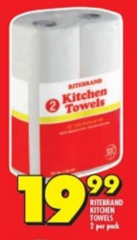 Shoprite RITEBRAND KITCHEN TOWELS 2 per pack offer