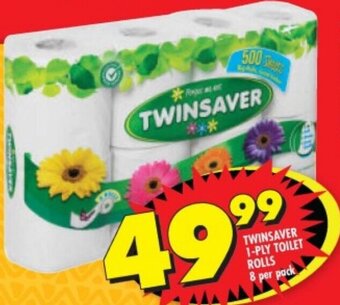 Shoprite TWINSAVER 1-PLY TOILET ROLLS 8 per pack offer