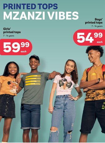 PEP Girls' printed tops 7-14 years offer