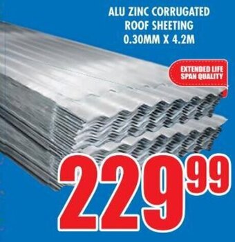 Boxer Build ALU ZINC CORRUGATED ROOF SHEETING 0.30MM X 4.2M offer