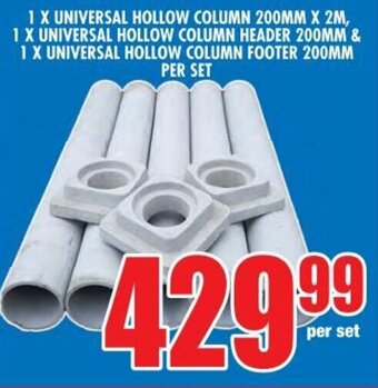 Boxer Build 1 X UNIVERSAL HOLLOW COLUMN 200MM X 2M, 1 X UNIVERSAL HOLLOW COLUMN HEADER 200MM & 1 X UNIVERSAL HOLLOW COLUMN FOOTER offer