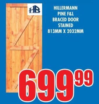 Boxer Build HILLERMANN PINE F&L BRACED DOOR STAINED 813MM X 2032MM offer