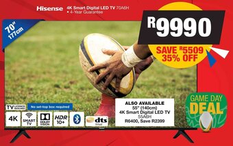 OK Furniture Hisense 4K Smart Digital LED TV 70A6H offer
