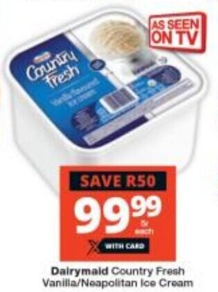 Checkers Dairymaid Country Fresh Vanilla/Neapolitan Ice Cream offer