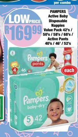 Boxer Pampers active baby disposable nappies offer