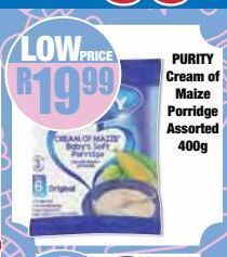 Boxer Purity cream of maize porridge assorted offer