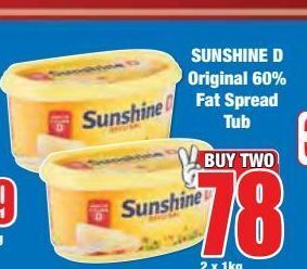 Boxer Sunshine d original 60% fat spread tub offer