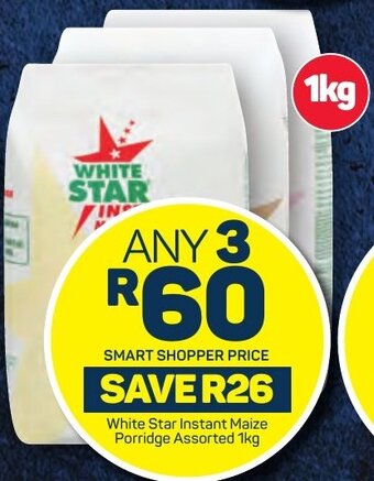 Pick n Pay White Star Instant Maize Porridge Assorted 1kg offer