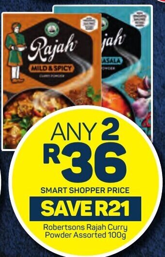Pick n Pay Robertsons Rajah Curry Powder Assorted 100g offer