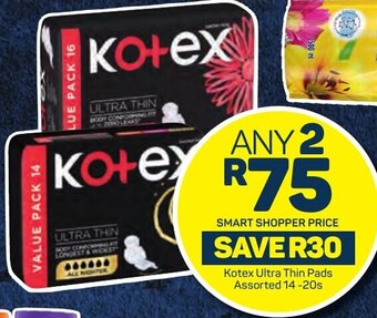 Pick n Pay Kotex Ultra Thin Pads Assorted 14-20s offer