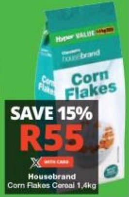 Checkers Housebrand Corn Flakes Cereal 1,4kg offer