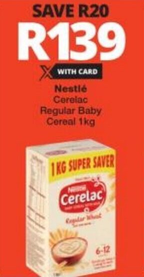 Checkers Nestlé Cerelac Regular Baby Cereal 1kg offer
