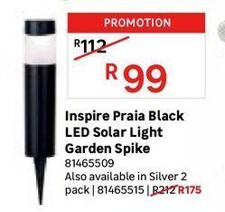 Leroy Merlin Inspire praia black led solar light garden spike offer