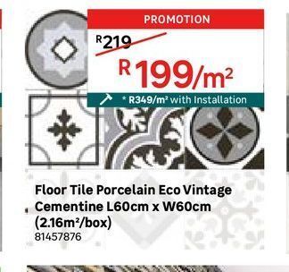 Leroy Merlin Floor tile porcelain eco vintage cementine l60cm x w60cm offer