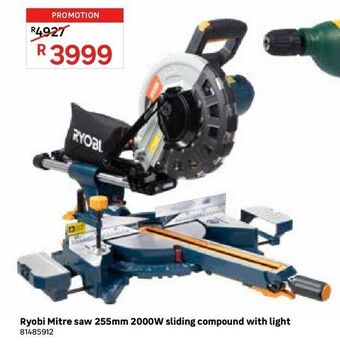 Leroy Merlin Ryobi mitre saw 255mm 2000w sliding compound with light offer