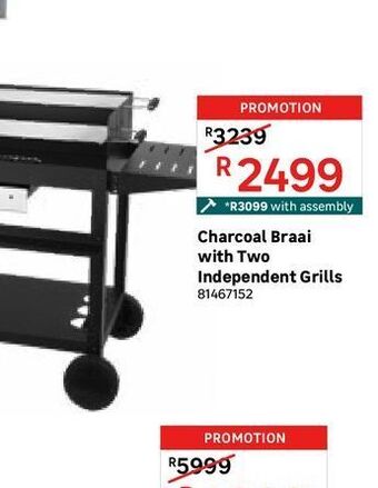 Leroy Merlin Charcoal braai king size with two independent grills offer